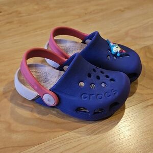 CROCS Kids Toddler Girls Pink & Purple Classic Clogs (5C, 5T)